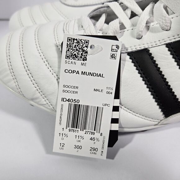 NEW Adidas Copa Mundial Cleats White Black Gold Leather Germany ID4050 Mens 12 main image 4